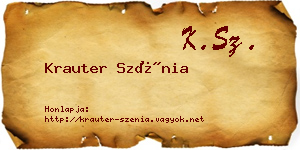 Krauter Szénia névjegykártya